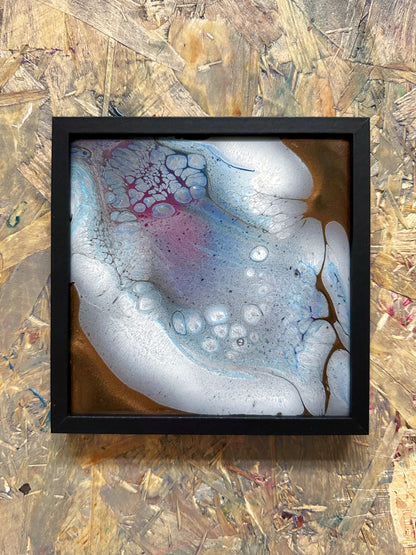 Original Abstract Epoxy Resin Painting, Framed Wall Art