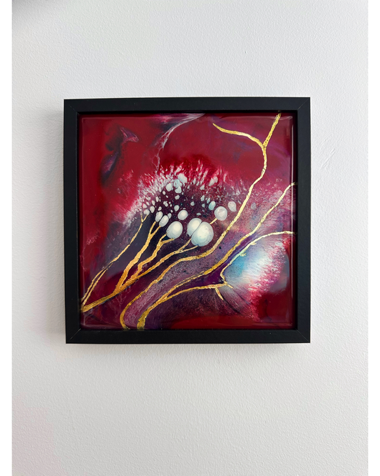 "Golden Currents I", Epoxy Resin Abstract Artwork