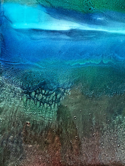 Framed Epoxy Resin Painting, Landscape