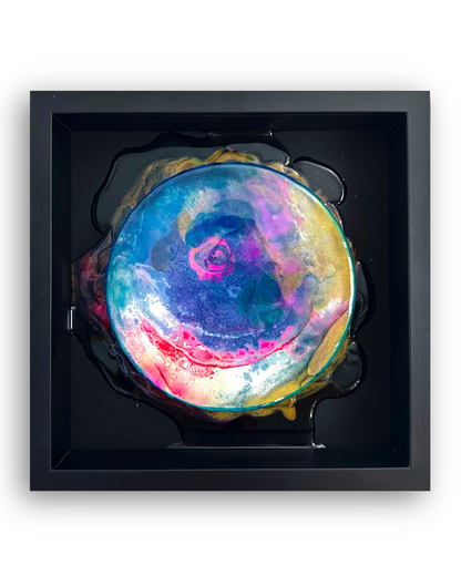 Blue and Purple Epoxy Resin Art, Round
