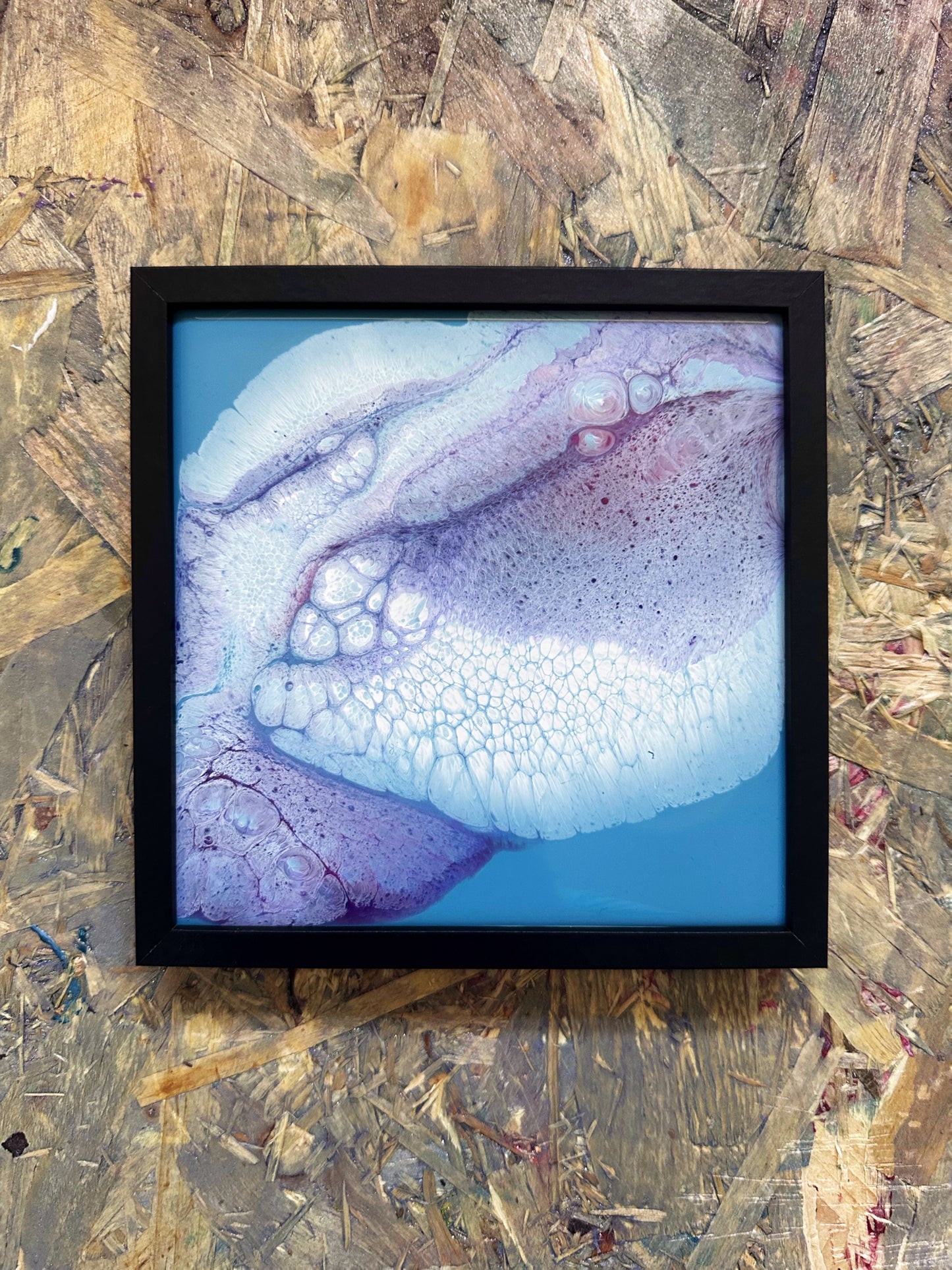 Epoxy Resin Abstract Artwork Painted On Ceramic Tile