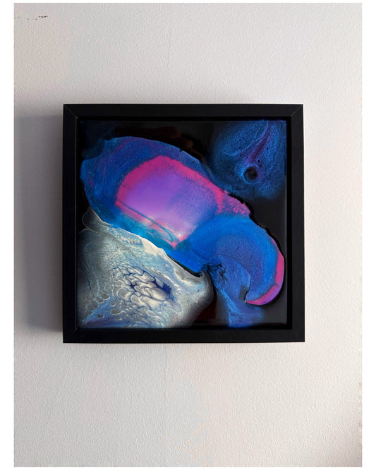 "Underwater Universe III", Framed Epoxy Resin Wall Art