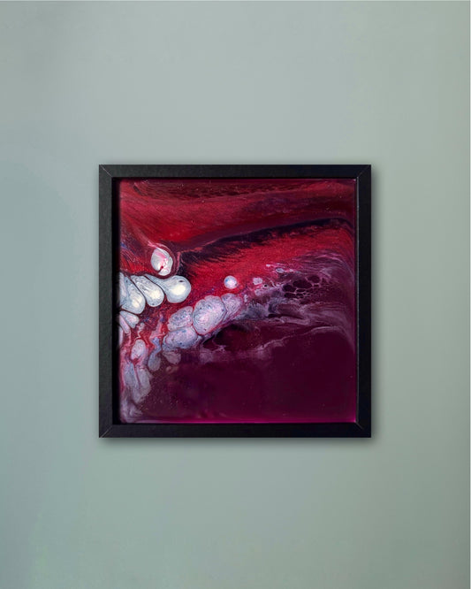 Epoxy Resin Abstract Artwork Painted On Ceramic Tile