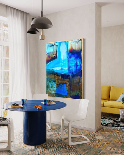 Large, Framed Epoxy Resin Abstract Artwork