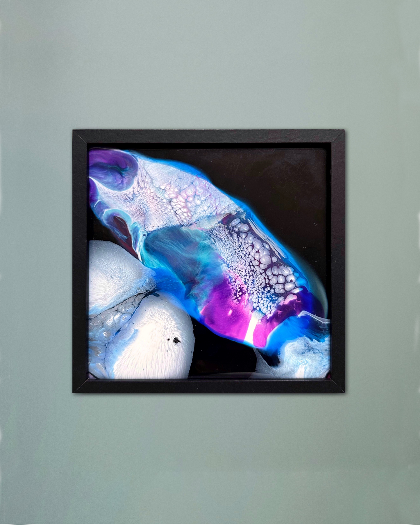 "Underwater Universe VIII", Resin Decoration, Framed Epoxy Resin Wall Art