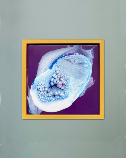 Epoxy Resin Wall Art, Vibrant Picture, Framed Painting
