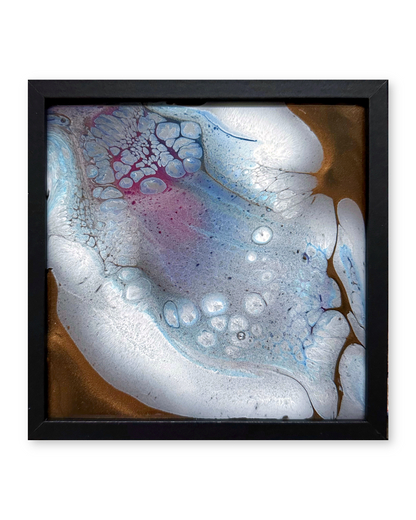 Original Abstract Epoxy Resin Painting, Framed Wall Art